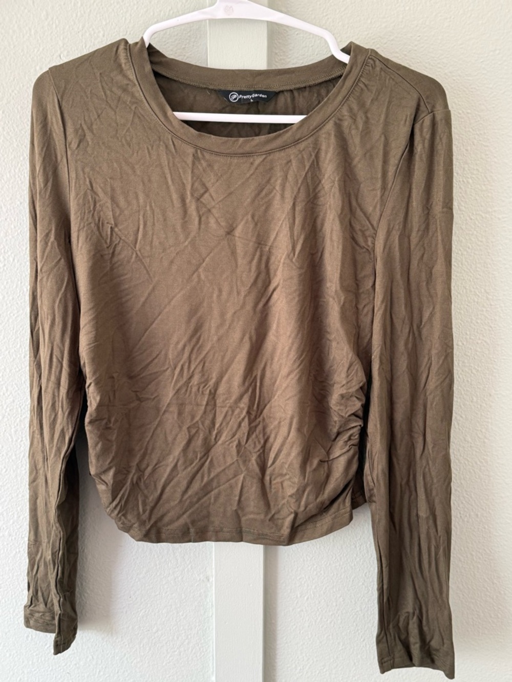 Women's Olive Drawstring Wide-Leg Jumpsuit - Picture 6 of 8